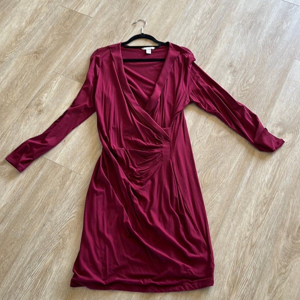Banana Republic Burgundy Ruched Dress Size XL